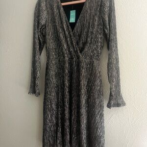 Maurices Shimmering Black Long Sleeve Dress